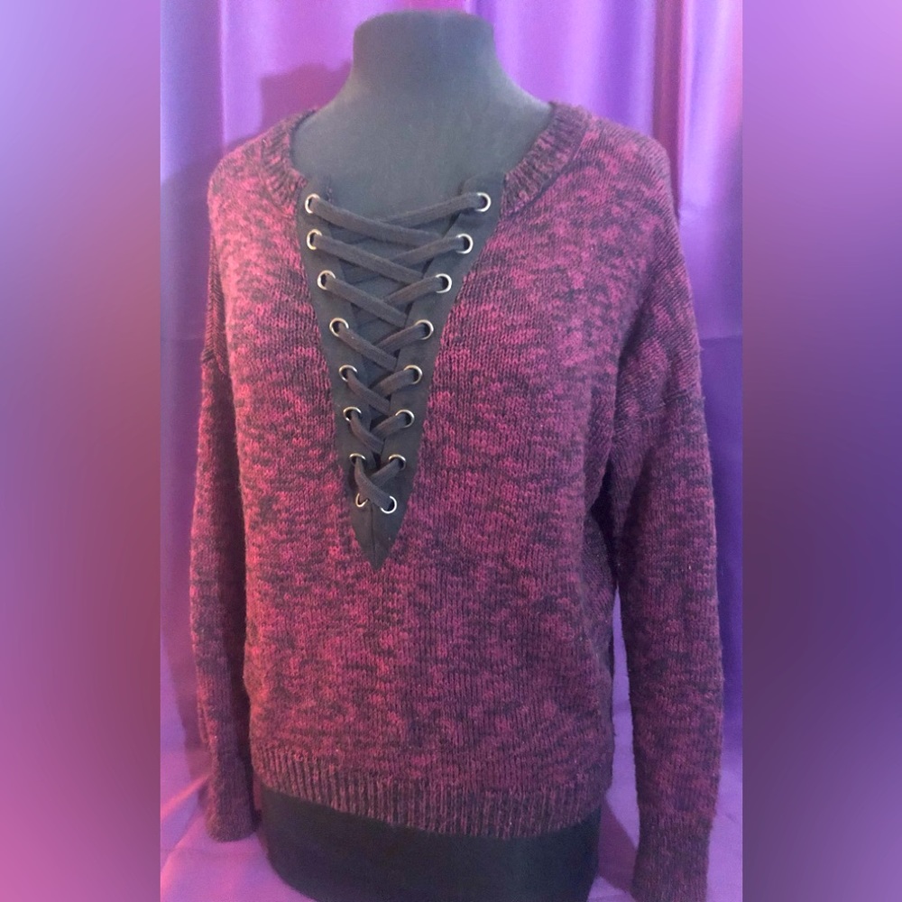 Express sweater! V-neck, front corset laced! Very Cool! Small!